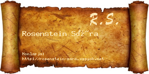 Rosenstein Sára névjegykártya